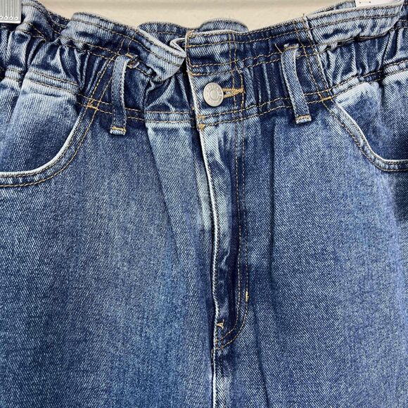 PacSun Seabreak Paperbag Waist High Rise Mom Jeans Tapered Leg Zip Fly NWT LARGE - Picture 7 of 11